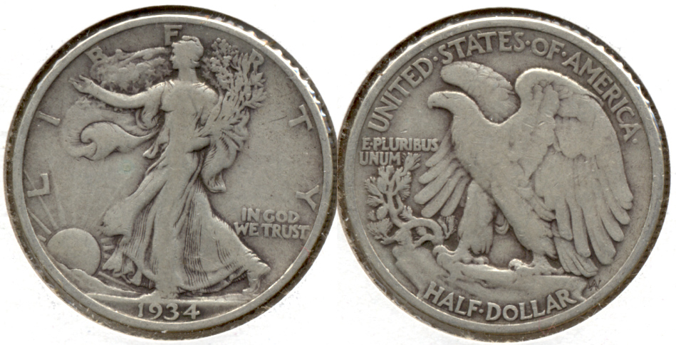 1934 Walking Liberty Half Dollar Fine-12 c
