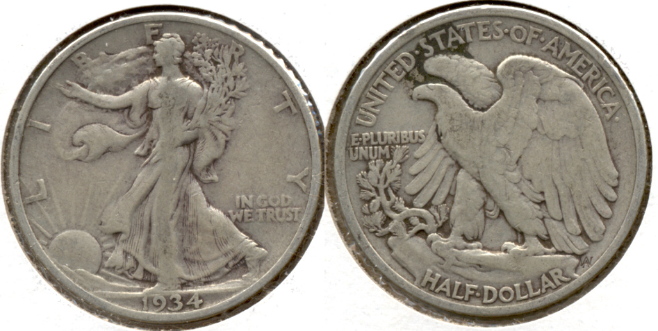 1934 Walking Liberty Half Dollar Fine-12 d