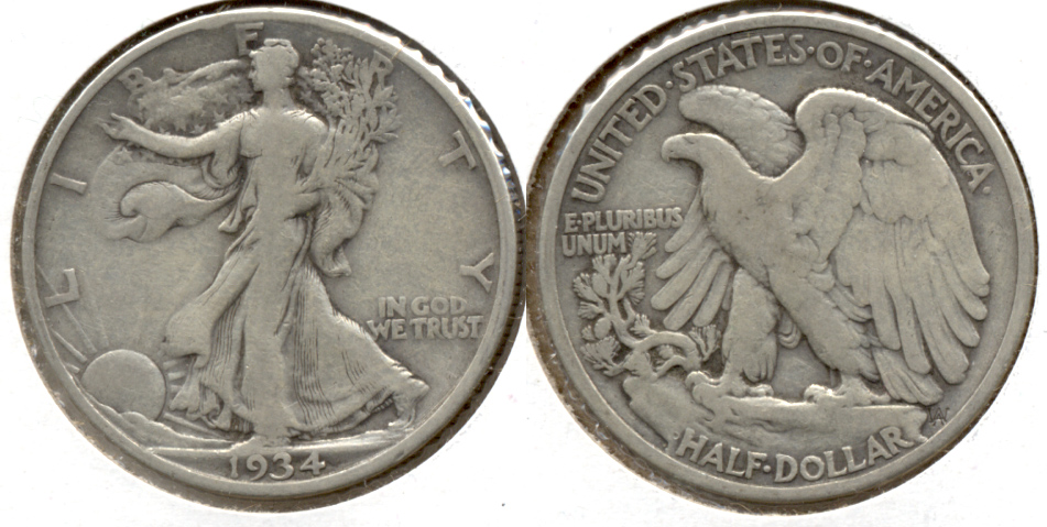 1934 Walking Liberty Half Dollar Fine-12 h