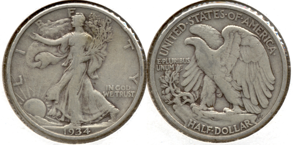 1934 Walking Liberty Half Dollar Fine-12 l