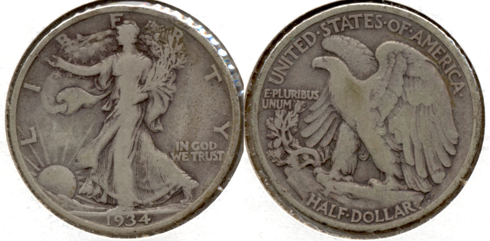 1934 Walking Liberty Half Dollar Fine-12 o