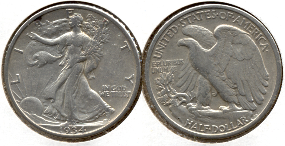 1934 Walking Liberty Half Dollar VF-20 c