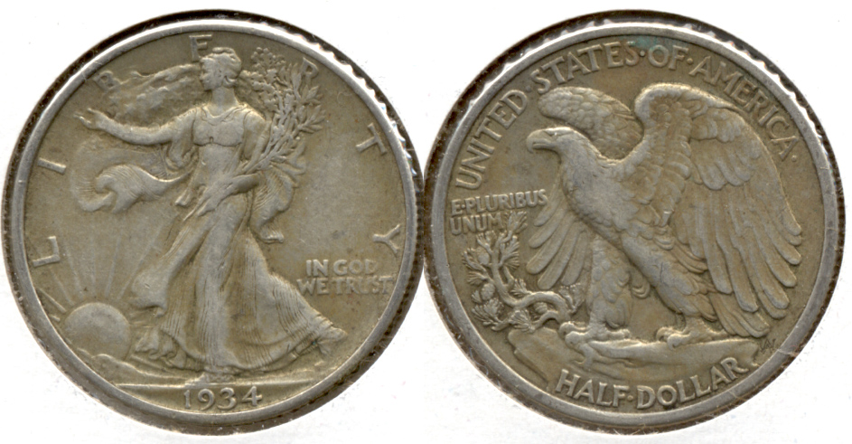 1934 Walking Liberty Half Dollar VF-20 e
