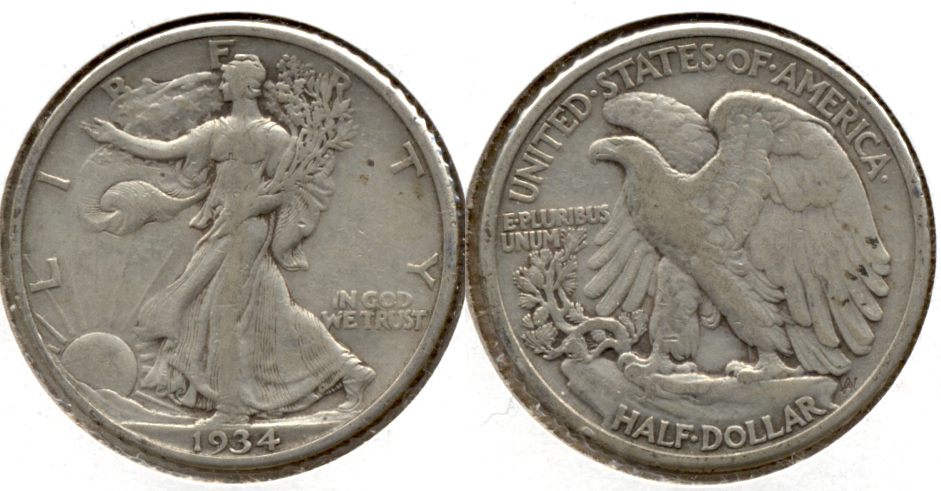 1934 Walking Liberty Half Dollar VF-20 j