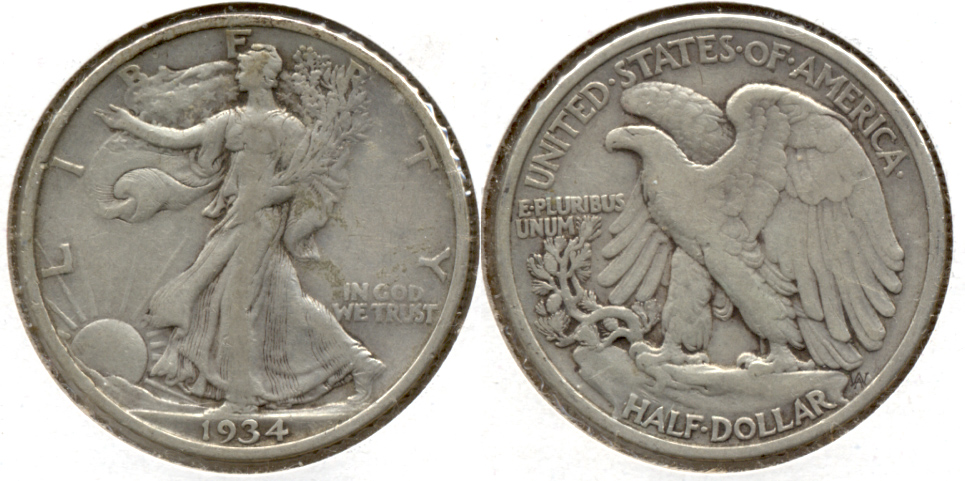 1934 Walking Liberty Half Dollar VF-20 k