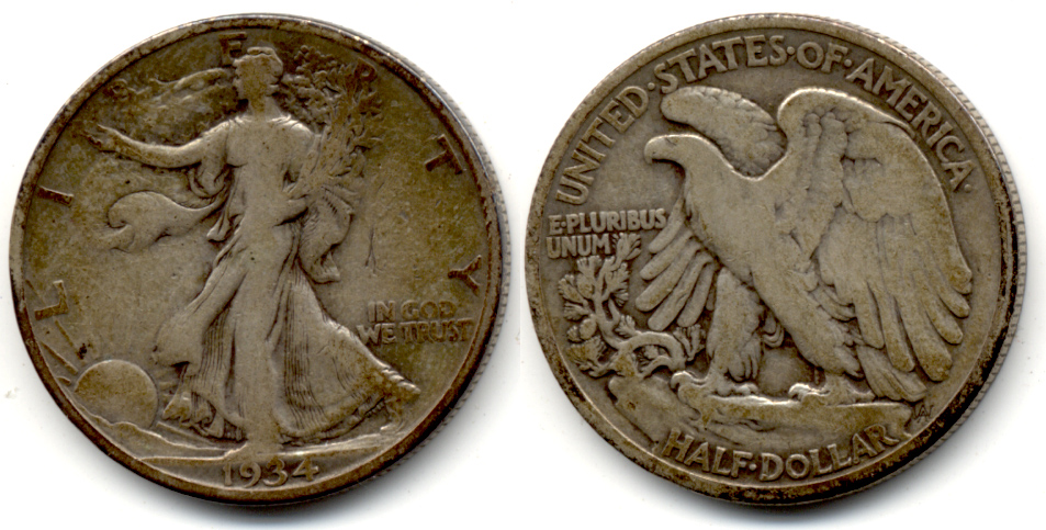 1934 Walking Liberty Half Dollar VG-8