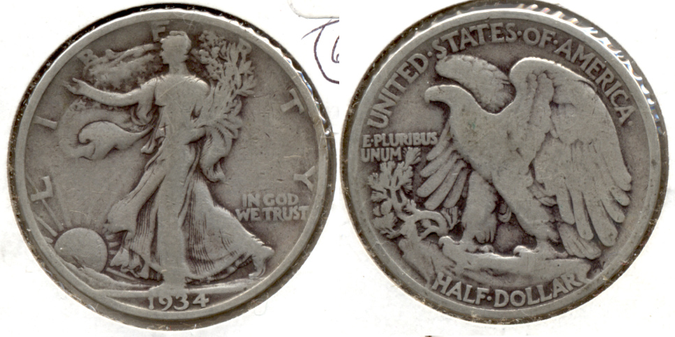1934 Walking Liberty Half Dollar VG-8 j