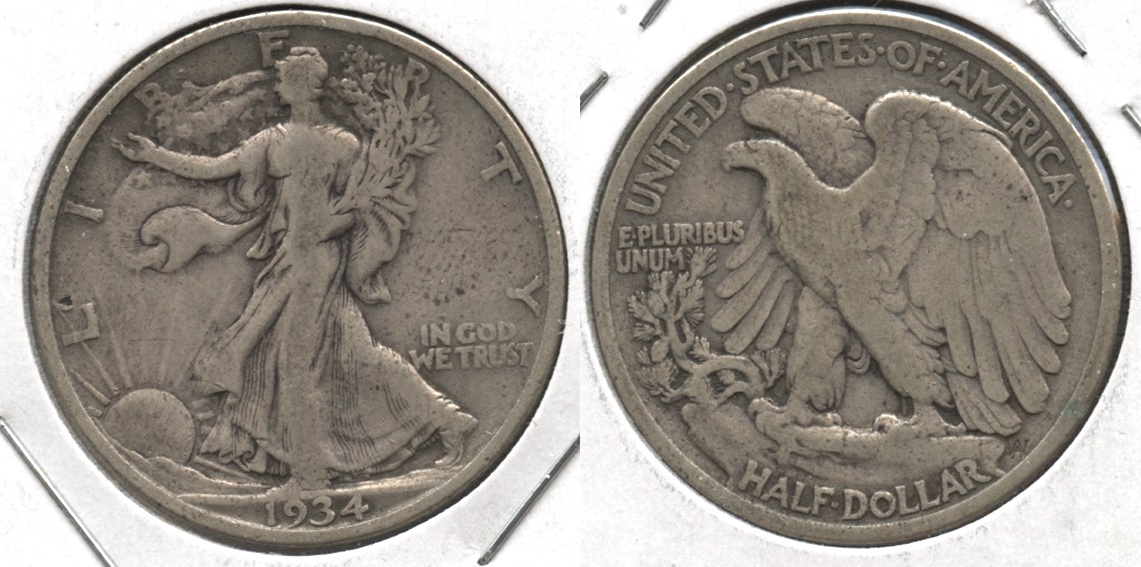 1934 Walking Liberty Half Dollar VG-8 #u