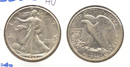 1935-D Walking Liberty Half Dollar AU-50