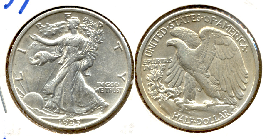 1935 Walking Liberty Half Dollar AU-50 h