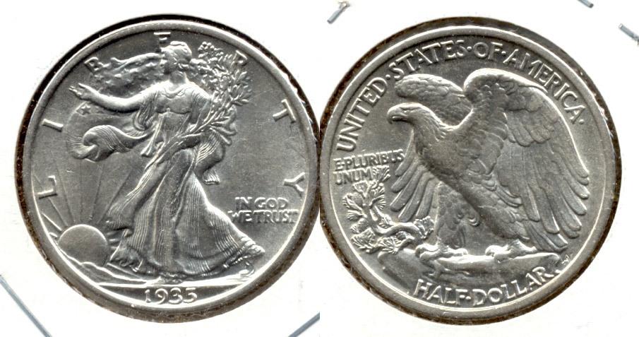 1935 Walking Liberty Half Dollar AU-53 a