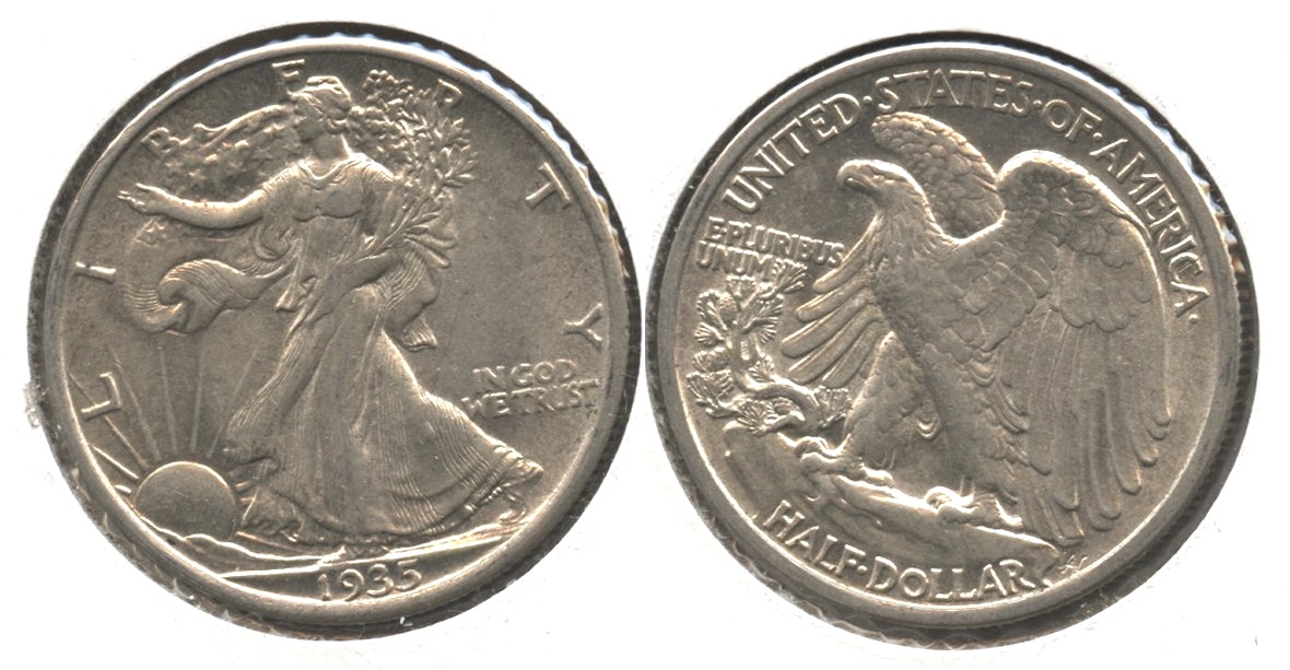1935 Walking Liberty Half Dollar AU-55 #e