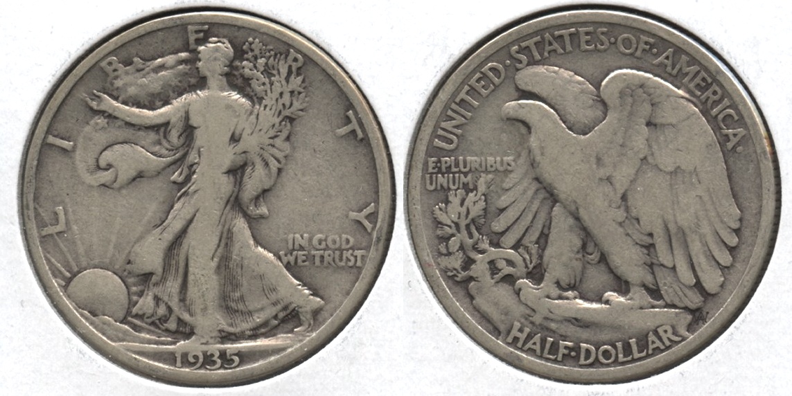 1935 Walking Liberty Half Dollar VG-8 #aa