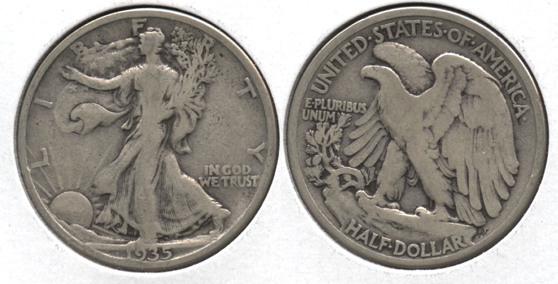 1935 Walking Liberty Half Dollar VG-8 #ac