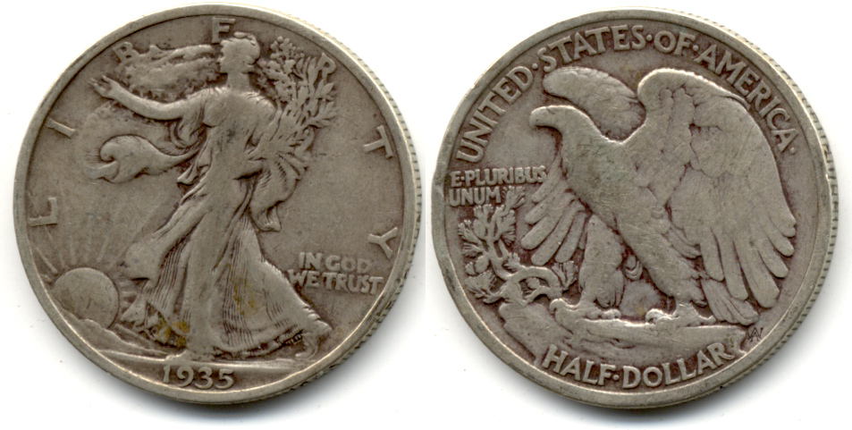 1935 Walking Liberty Half Dollar VG-8 e