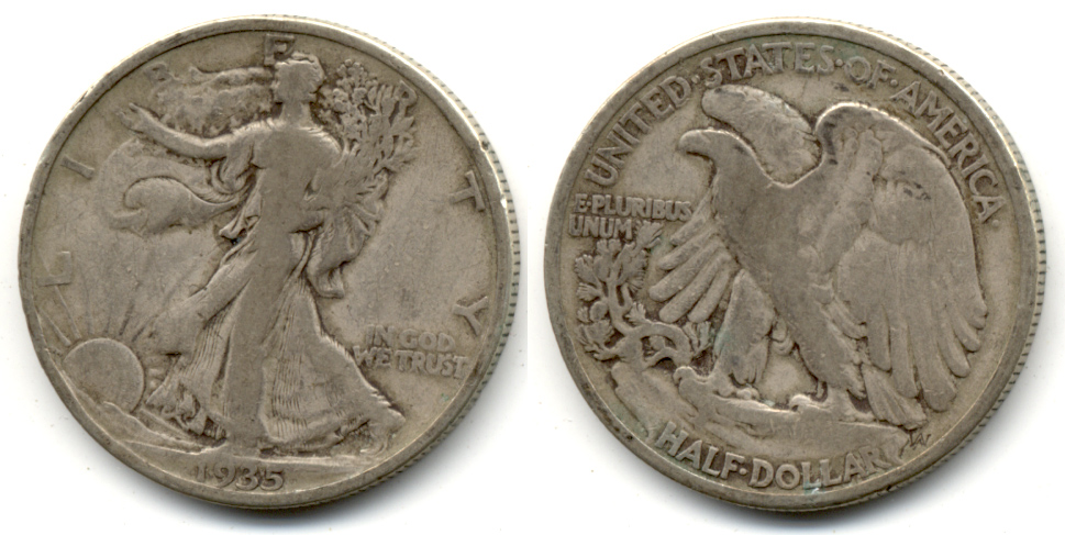 1935 Walking Liberty Half Dollar VG-8 f