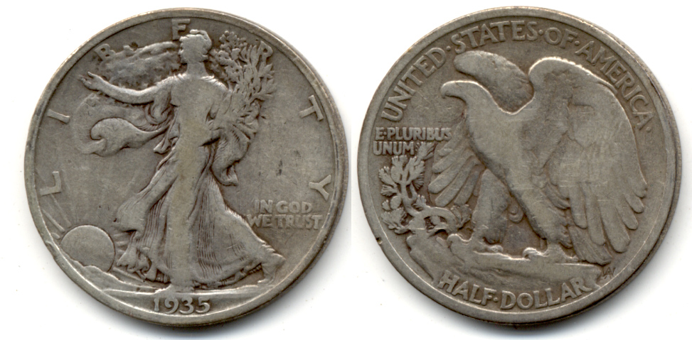 1935 Walking Liberty Half Dollar VG-8 g