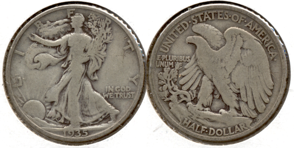 1935 Walking Liberty Half Dollar VG-8 o