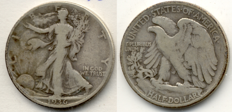 1936-D Walking Liberty Half Dollar VG-8
