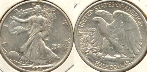 1936-S Walking Liberty Half Dollar EF-45