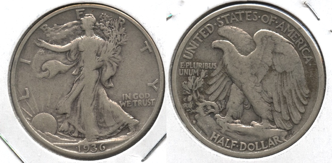 1936-S Walking Liberty Half Dollar Fine-12 #a