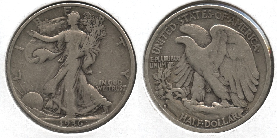 1936-S Walking Liberty Half Dollar VG-8 #b