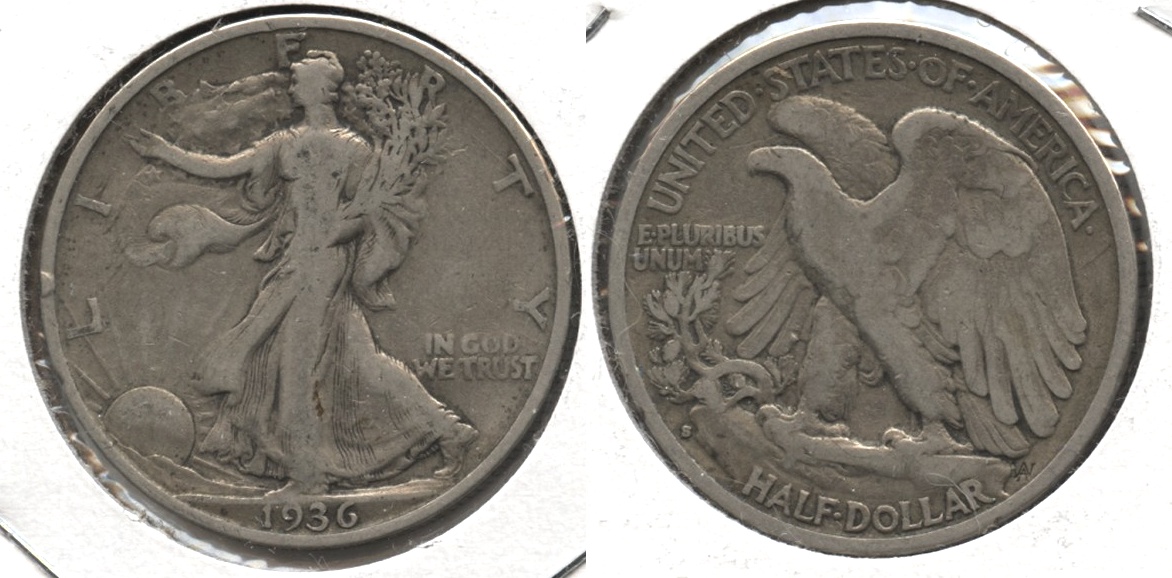 1936-S Walking Liberty Half Dollar VG-8 #d