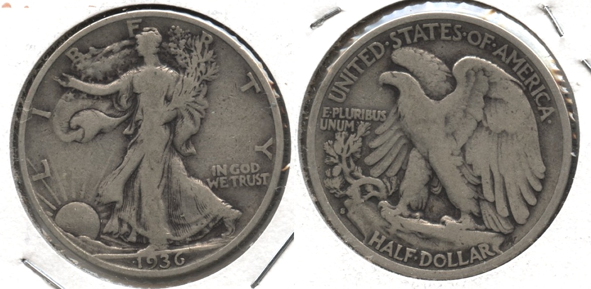 1936-S Walking Liberty Half Dollar VG-8 #e