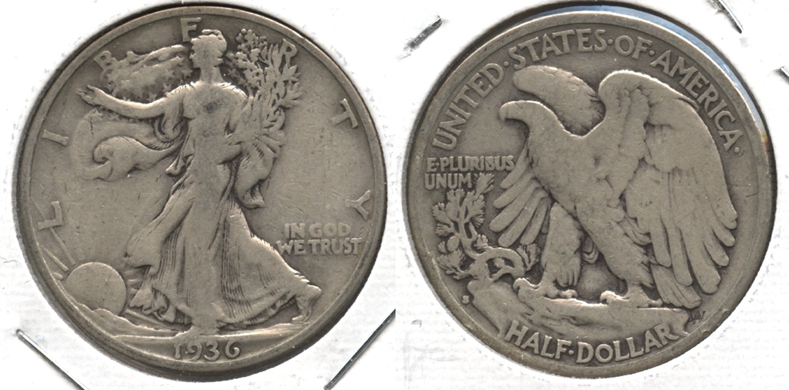 1936-S Walking Liberty Half Dollar VG-8 #k