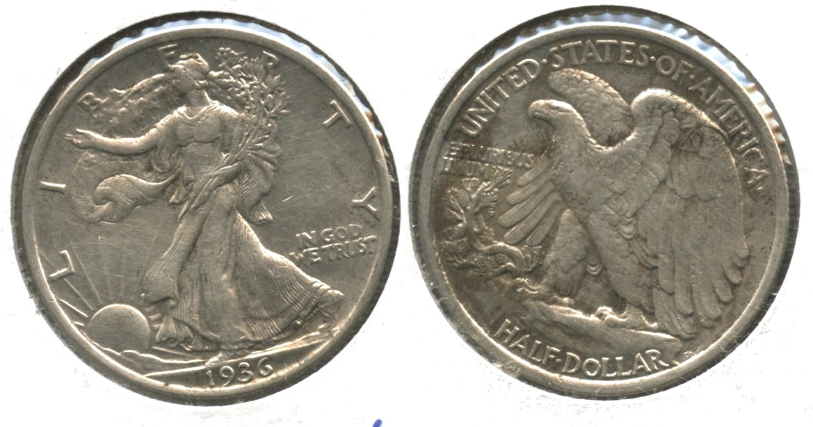 1936 Walking Liberty Half Dollar AU-55 Cleaned
