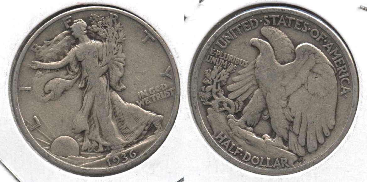 1936 Walking Liberty Half Dollar Fine-12 #ab