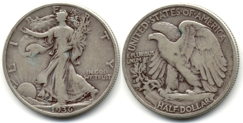 1936 Walking Liberty Half Dollar Fine-12 d
