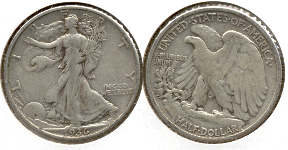 1936 Walking Liberty Half Dollar Fine-12 n