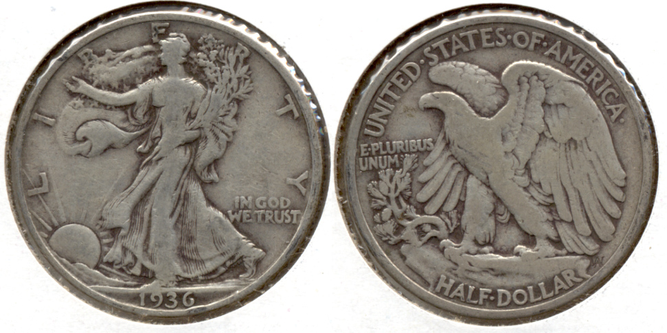1936 Walking Liberty Half Dollar Fine-12 p