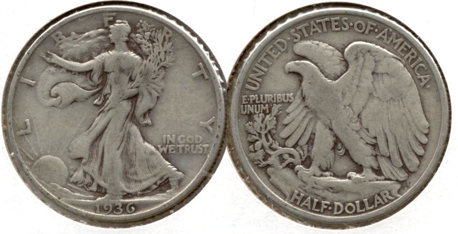 1936 Walking Liberty Half Dollar Fine-12 r