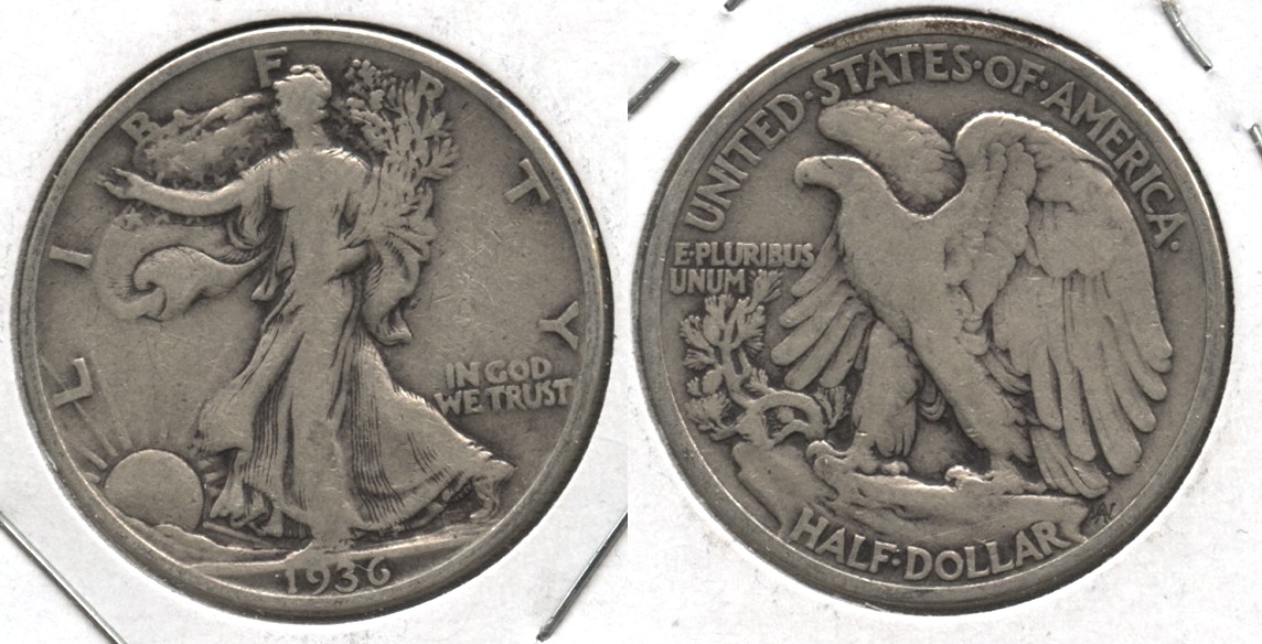1936 Walking Liberty Half Dollar Fine-12 #x