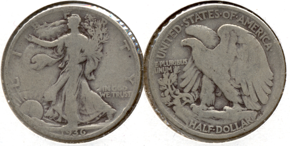 1936 Walking Liberty Half Dollar Good-4 b