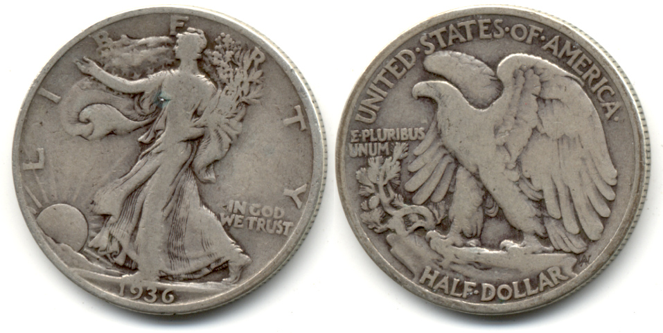 1936 Walking Liberty Half Dollar VG-8 b