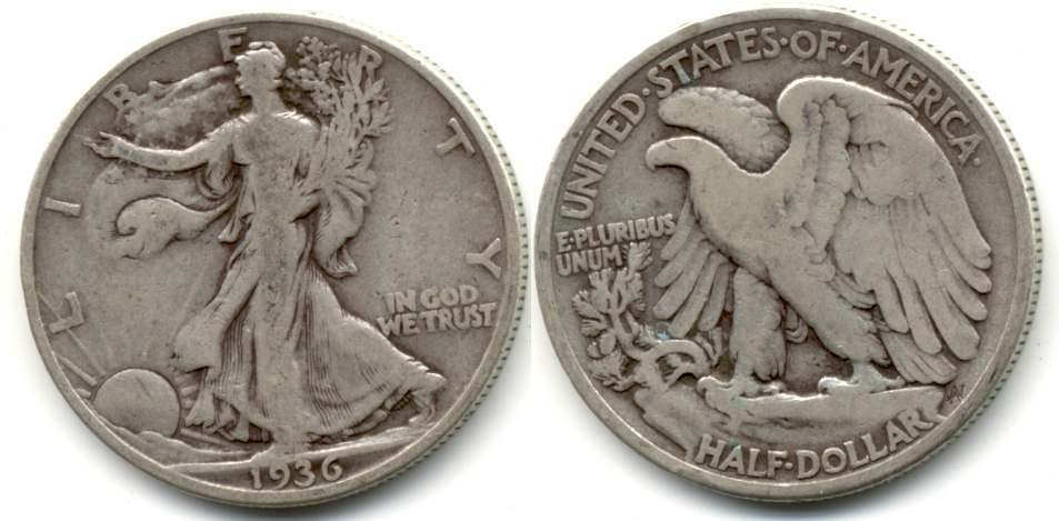 1936 Walking Liberty Half Dollar VG-8 i