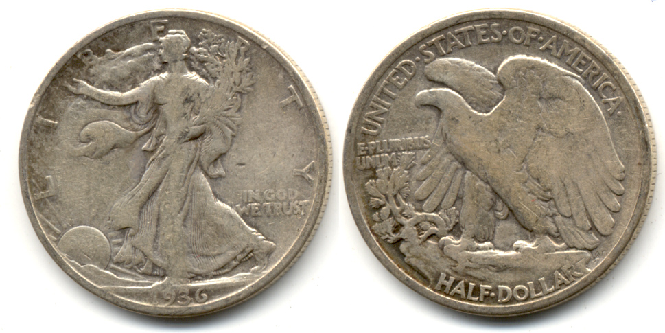 1936 Walking Liberty Half Dollar VG-8 j