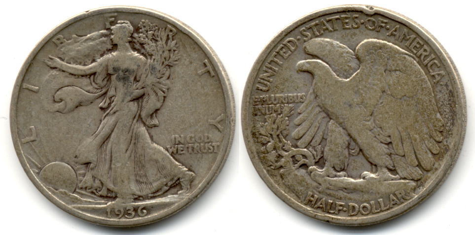 1936 Walking Liberty Half Dollar VG-8 l