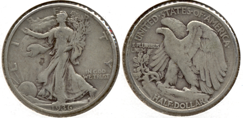 1936 Walking Liberty Half Dollar VG-8 p