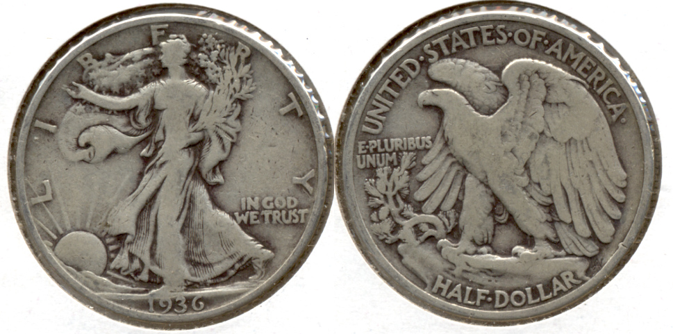 1936 Walking Liberty Half Dollar VG-8 q