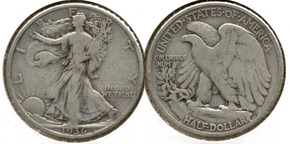1936 Walking Liberty Half Dollar VG-8 s