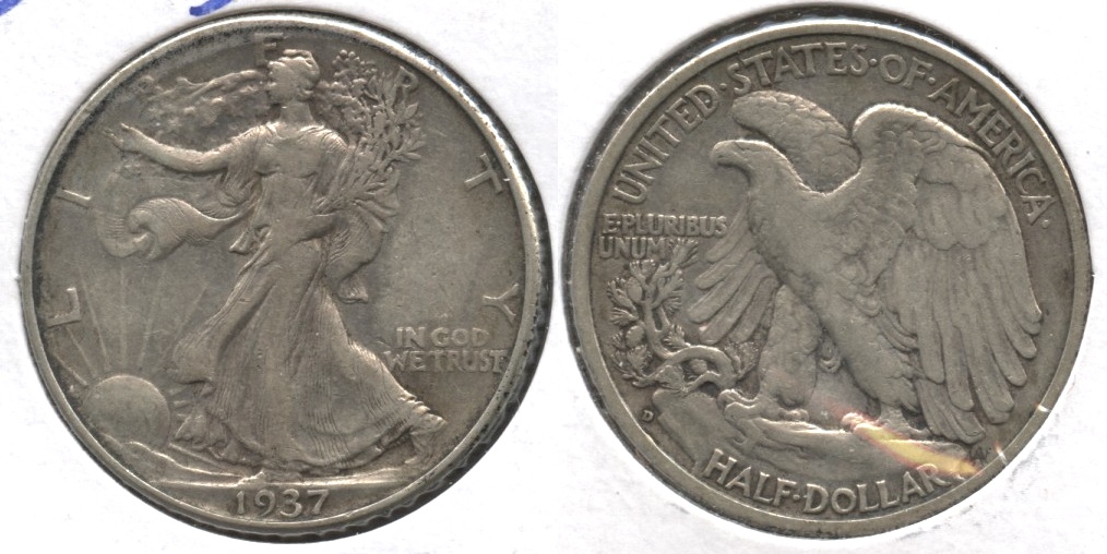 1937-D Walking Liberty Half Dollar VF-20 #a