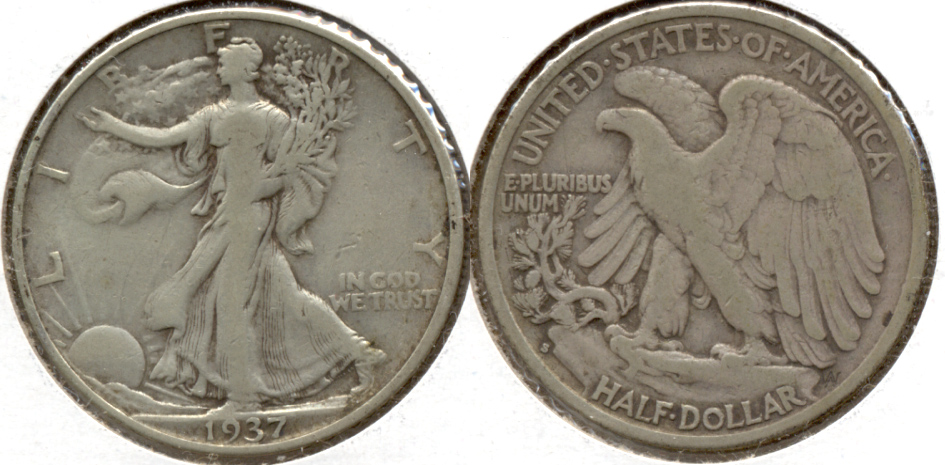 1937-S Walking Liberty Half Dollar Fine-12 a