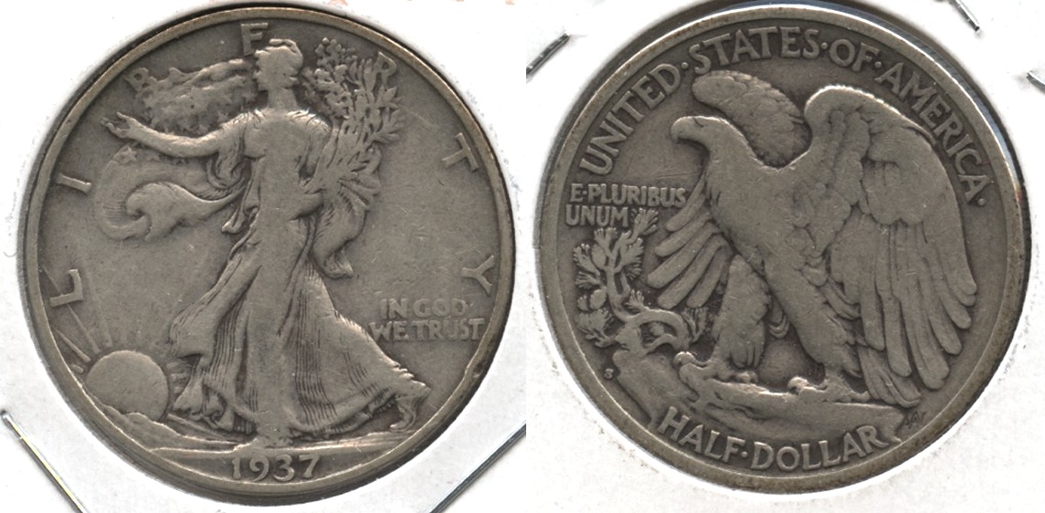 1937-S Walking Liberty Half Dollar Fine-12 #g