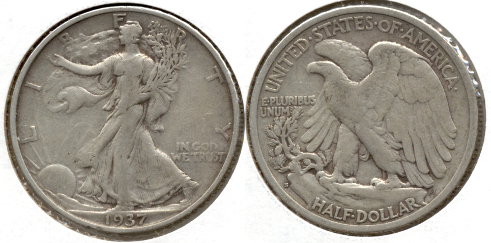 1937-S Walking Liberty Half Dollar VF-20