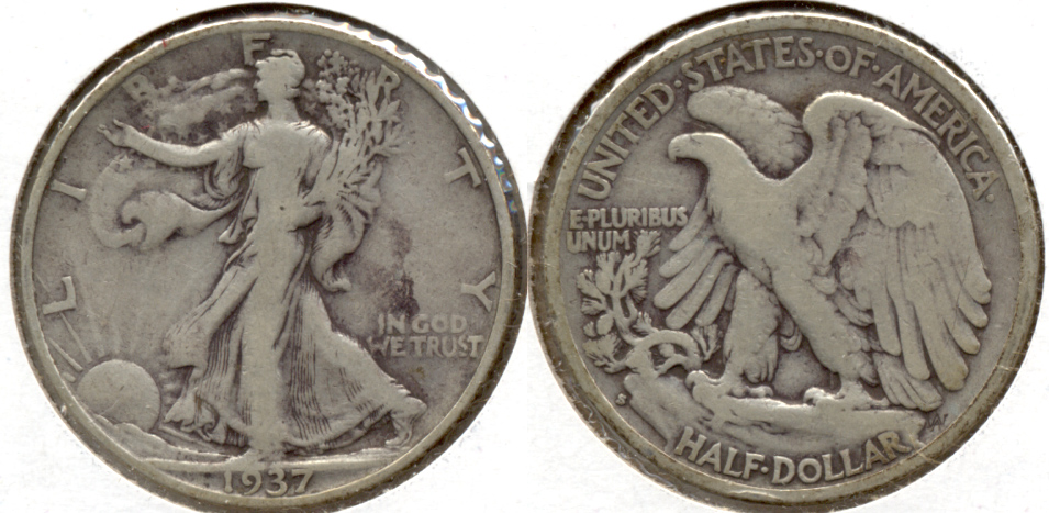 1937-S Walking Liberty Half Dollar VG-8 a