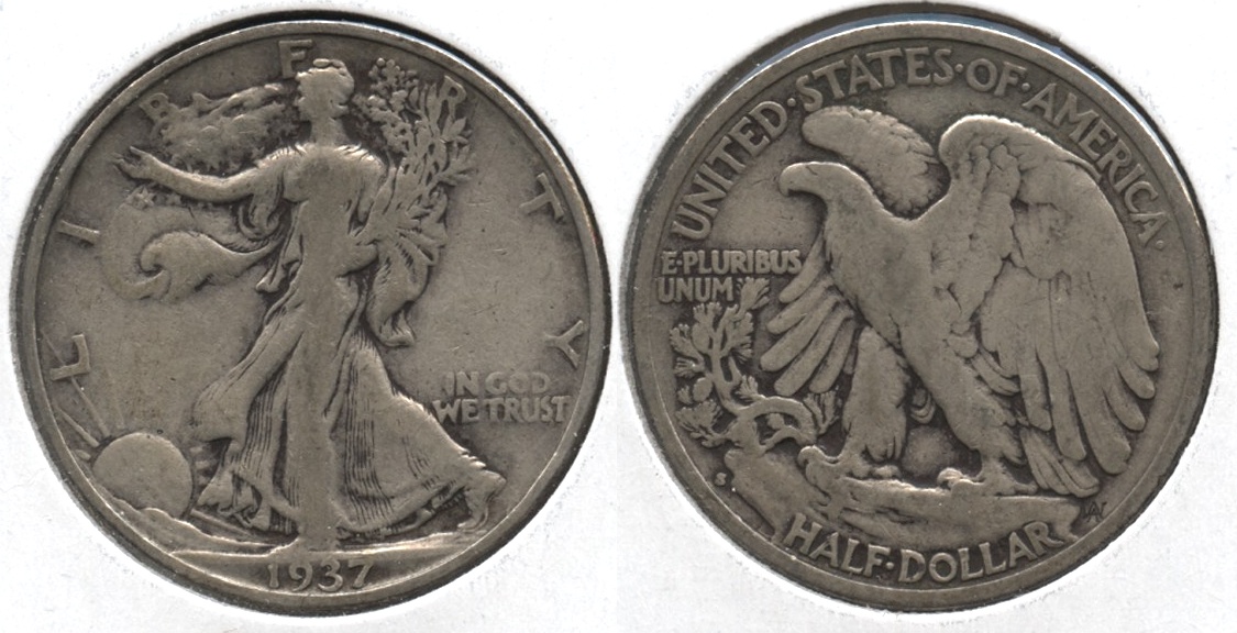 1937-S Walking Liberty Half Dollar VG-8 #b